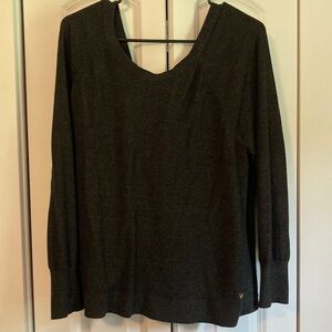 XL VS EUC Black Victoria's Secret Twist Open Back Longsleeve Sweater with Knot